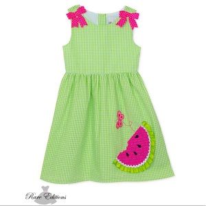 Rare Editions Watermelon Dress Gingham With Diaper